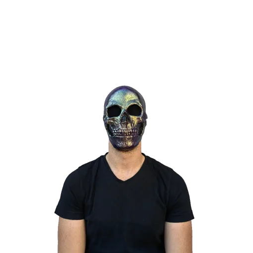 Máscara de Skull Metalic Gold