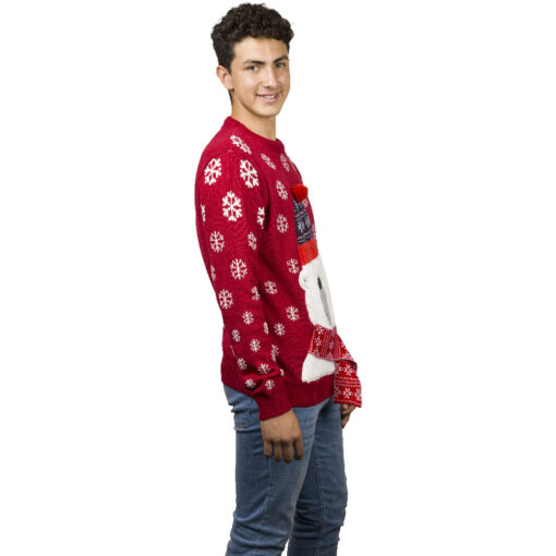 Ugly Sweater Oso Polar Rojo para Hombre