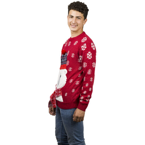 Ugly Sweater Oso Polar Rojo para Hombre