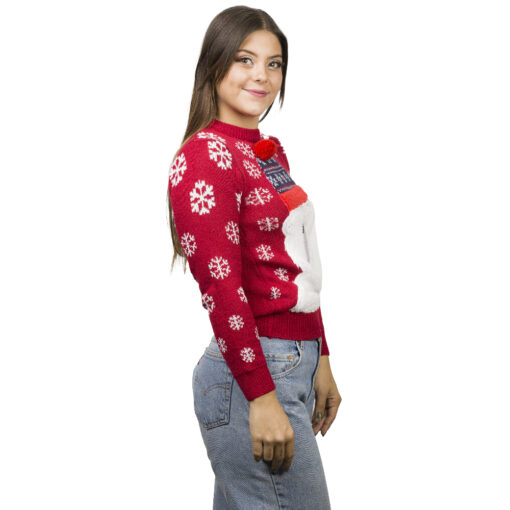 Ugly Sweater Oso Polar Rojo para Mujer