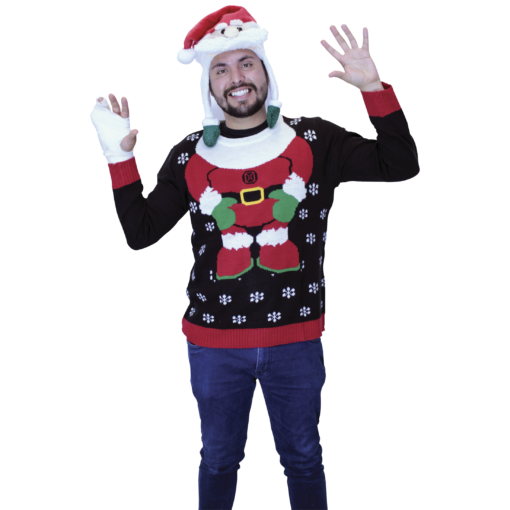 Ugly Sweater Negro Santa Claus para Hombre