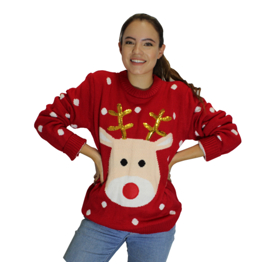 Ugly Sweater Rojo Reno para Mujer