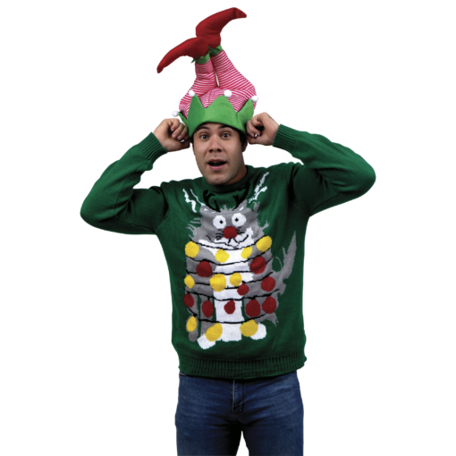 Ugly Sweater Gato Enredado para Hombre